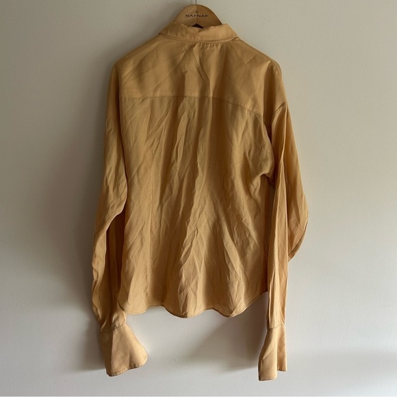 L'Académie Revolve The Bastina Top Button-Down Blouse Shirt Long Sleeve Sz L - Picture 3 of 8